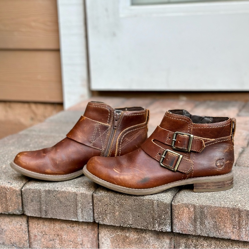 Timberland Savin Hill Double Buckle Leather Ankle Boot - SZ 7M